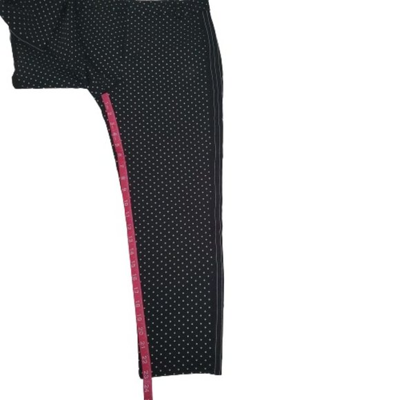 ZARA Basic Women's Polka Dot Striped Sides Flat Front Black Crop Pants Size XS - Picture 11 of 12